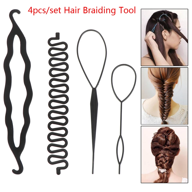 

4Pcs/Set Hair Braiding Tool Roller With Magic Hair Clip Twist Styling Bun Maker