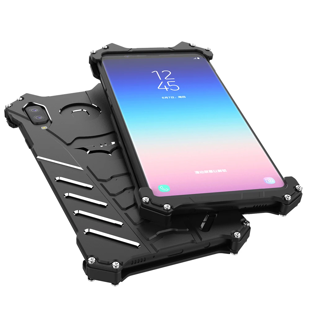 Luxury Aluminum Bumper Shockproof Batman Armor Case for Samsung Galaxy A8S A9S A9 Star Lite C5 C7 C9 Pro Cover Metal Screw |