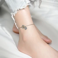 925 thai silver daisy woman anklets foot ornament bracelet for foot 925 on the leg chain accessories for jewelry fashion gift