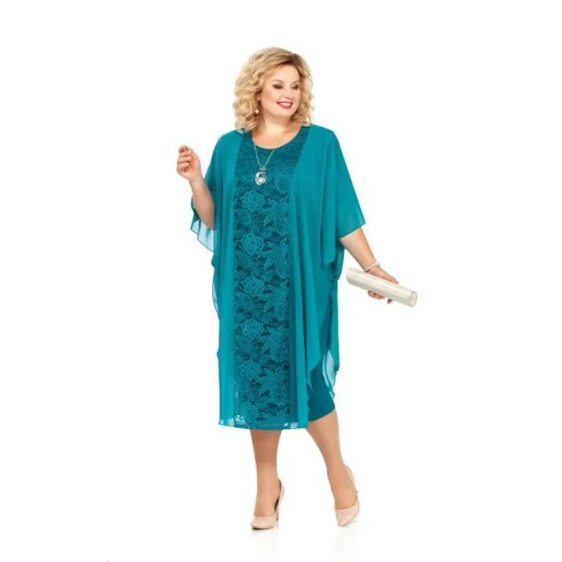 Женское кружевное платье для матери невесты темно-зеленое свадебное официальное