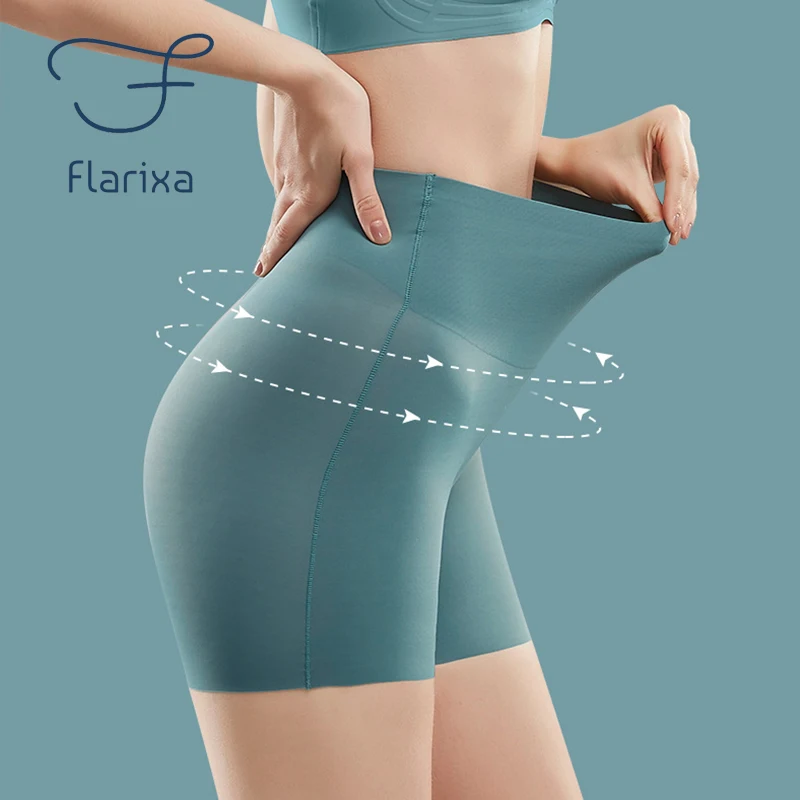 Женские бесшовные шорты Flarixa, трусы большого размера с высокой талией из вискозы - изображение