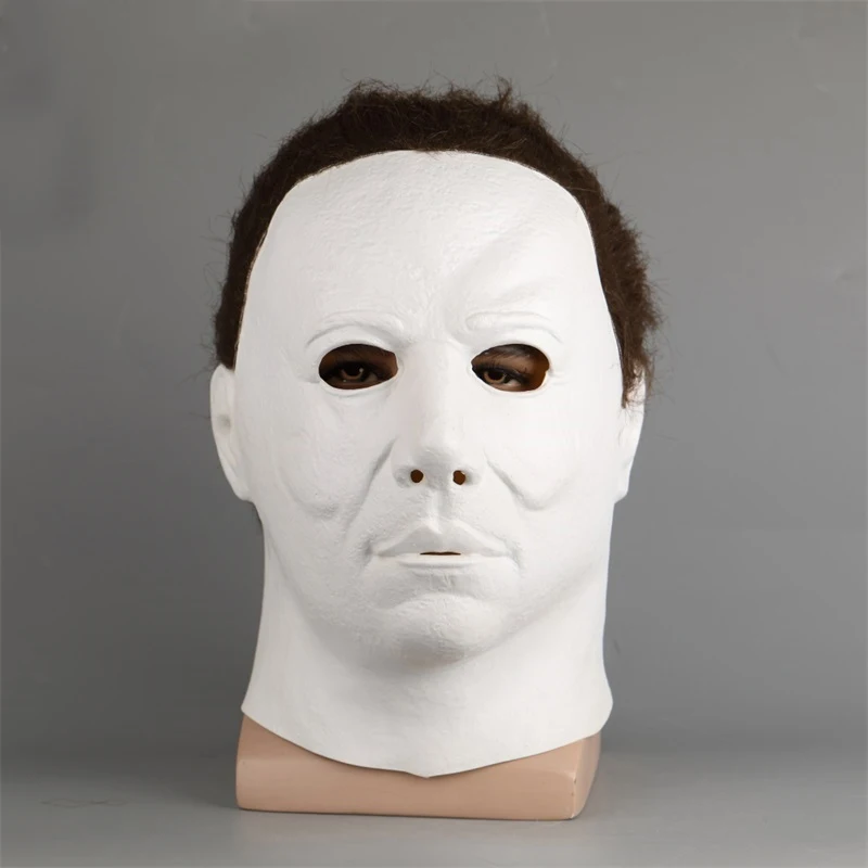 White Face Новинка, маска на Хэллоуин для взрослых, Майкл Майерз, косплей, на всю голову, латексная белая маска, страшные Вечерние Маски на Хэллоуин - Цвет: White Face