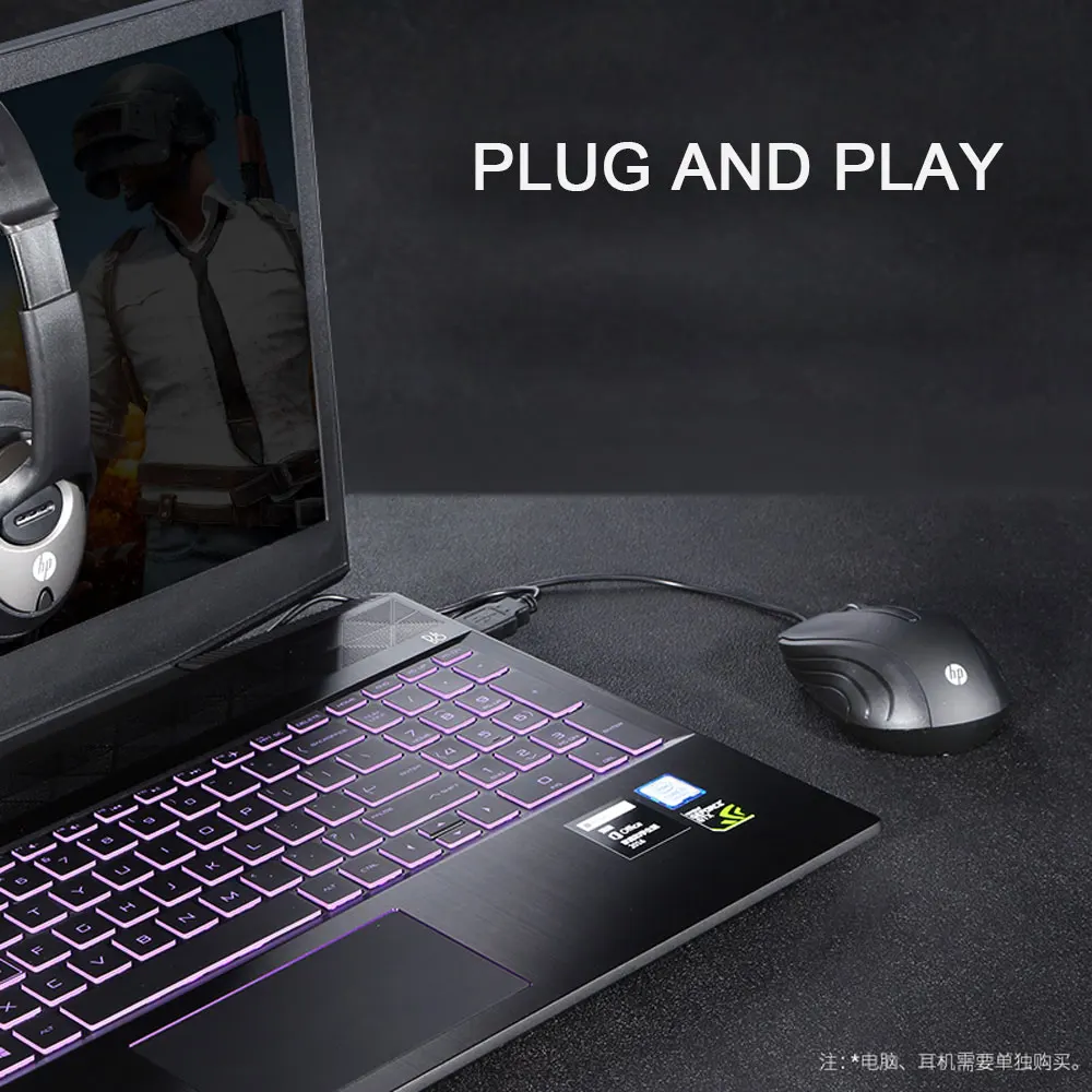 Hp S300 эргономичная дизайнерская мышь для компьютера, ноутбука, портативная проводная USB мышь, удобная на ощупь, настольная, деловая, Офисная мышь