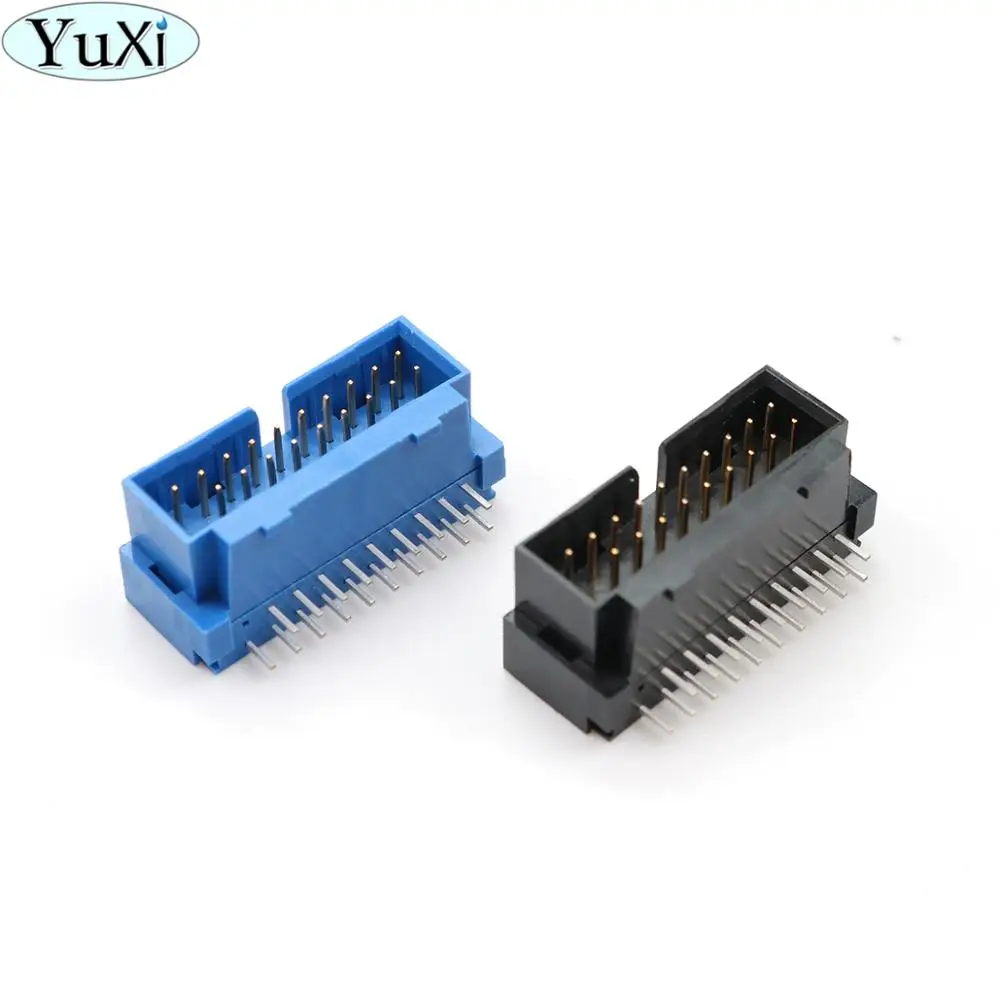 YuXi USB 3 0 19P 19 20 pin USB3.0 P Мужской Разъем 90 градусов материнская плата шасси переднего