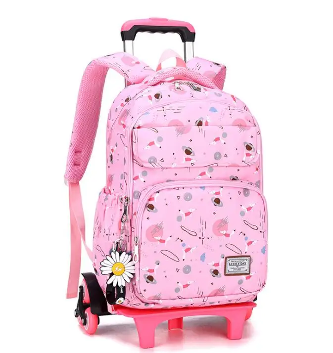 Школьная сумка на колесиках, детский дорожный рюкзак на колесиках, школьный рюкзак на колесиках для девочек
