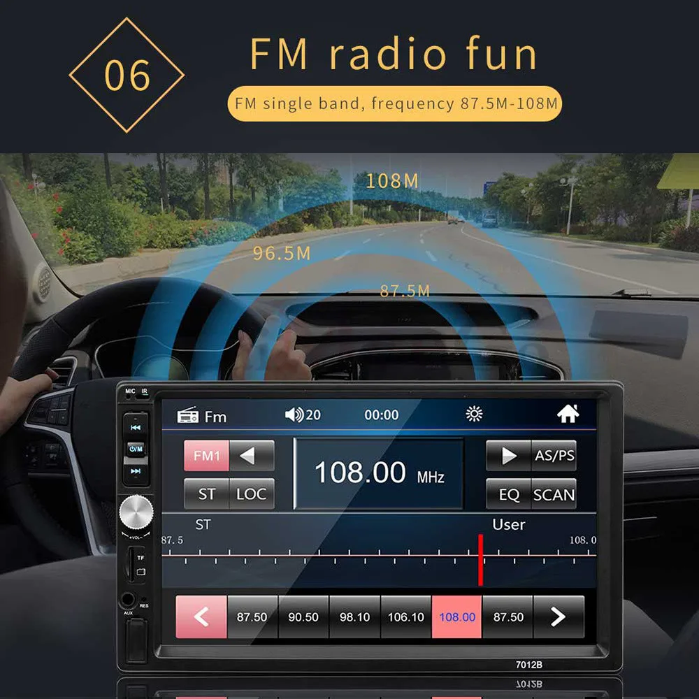 Автомагнитола 2 Din MP5-плеер с сенсорным экраном 7 дюймов HD Bluetooth камерой заднего
