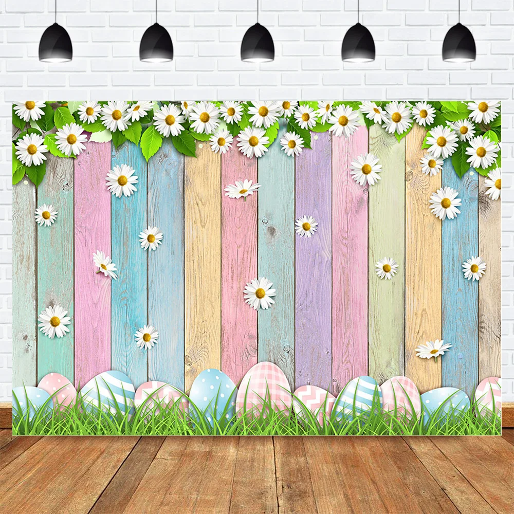 Весенний пейзаж пасхальные яйца фон для фотографии Красочный Радуга деревянный