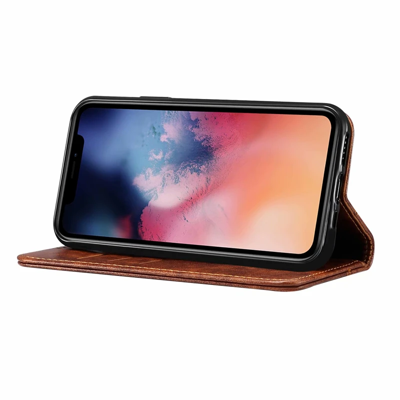 Кожаный флип-чехол Crazy-horse для Apple IPhone 11 Pro Max Роскошный кошелек чехол телефона в