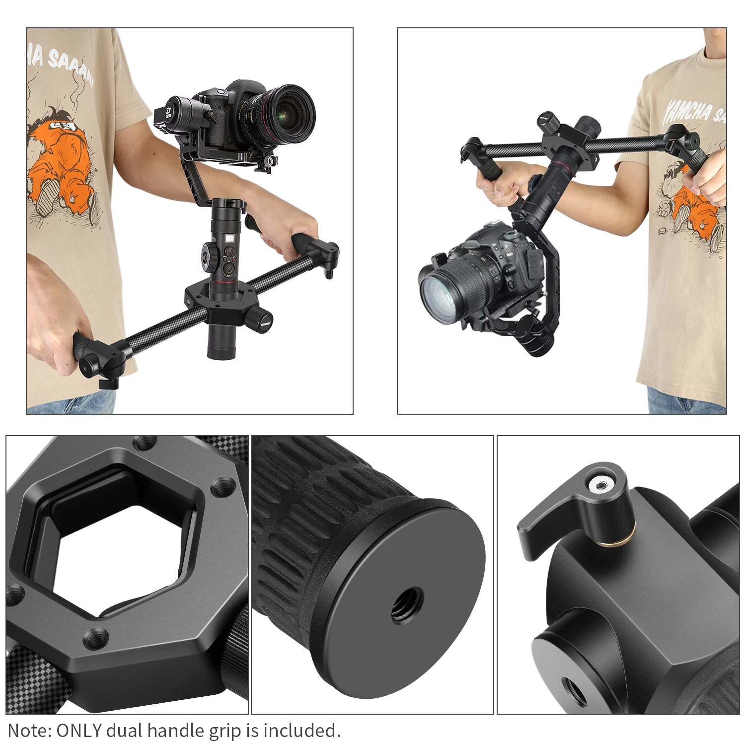 Ручка Neewer из углеродного волокна с двумя ручками для Zhiyun Crane 2/Crane V2/Crane Plus/Crane M/ Feiyu G6