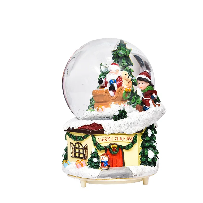 

European style house crystal ball Santa Snowman glass ball tabletop ornament children's gift