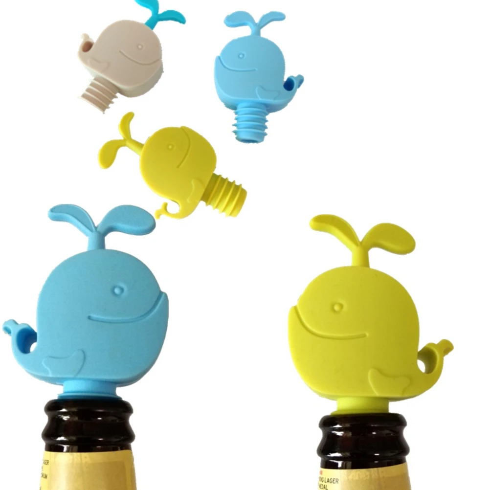 3 шт Кит Силиконовый вино Pourer Симпатичные бутылки Пробка Творческий аэратор для