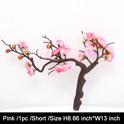 short pink 1 шт. красные сливы искусственные цветы для наружной свадьбы украшение цветок зимнее растение для домашнего сада декор - Цвет: short pink