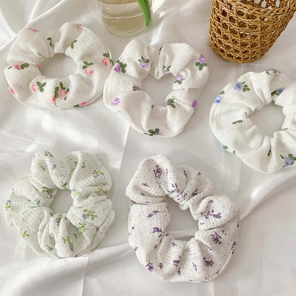 Женская голова из ткани резинки для волос с цветочным принтом в стиле ретро