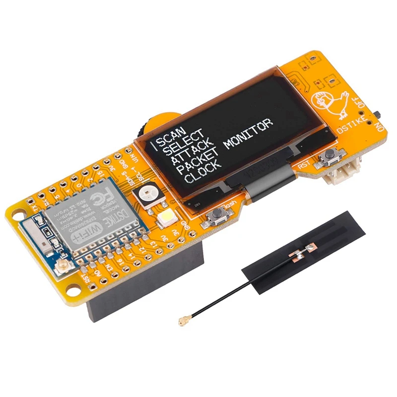 

WiFi Test Tool ESP8266 Development Board WiFi Deauther DSTIKE MiNi EVO with 1.3Inch OLED Display and 5 DB Antenna