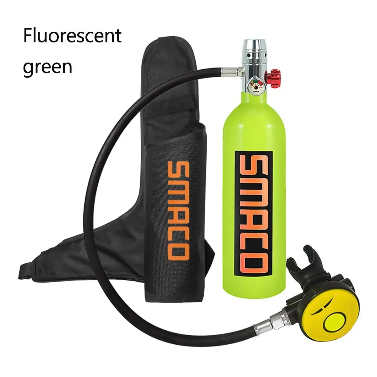 Green Bag Set 1Л 3000PSI кислородный баллон для дайвинга, воздушный резервуар для дайвинга, регулятор для дайвинга, респиратор для подводного плавания, дыхательный с защитным мешочком - Цвет: Green Bag Set