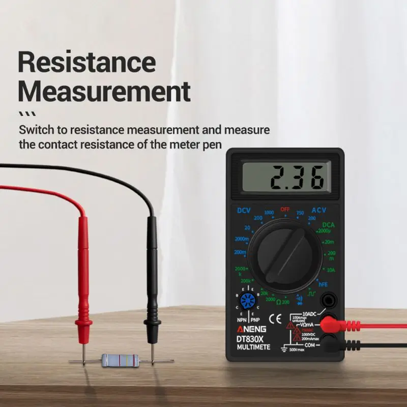 Цифровой мультиметр DT830X Вольтметр Амперметр Омметр DC10V ~ 1000V 10A AC 750V тестер тока er