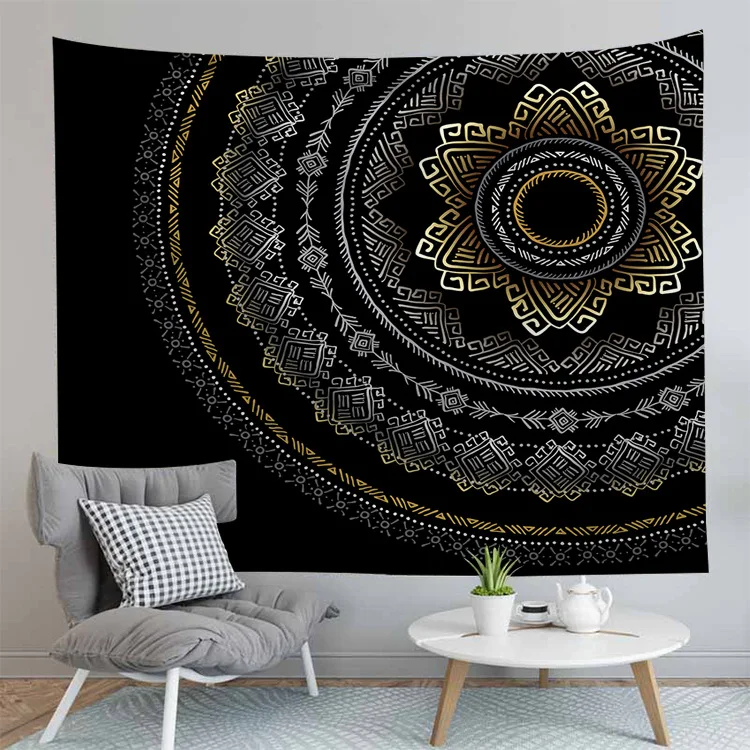 

Yaapeet 1pc Bohemia Wall Hanging PrettyIndian Mandala Wall Tapestry Mirco Fiber Retro Home Decor Geometric Hanging Tapestry