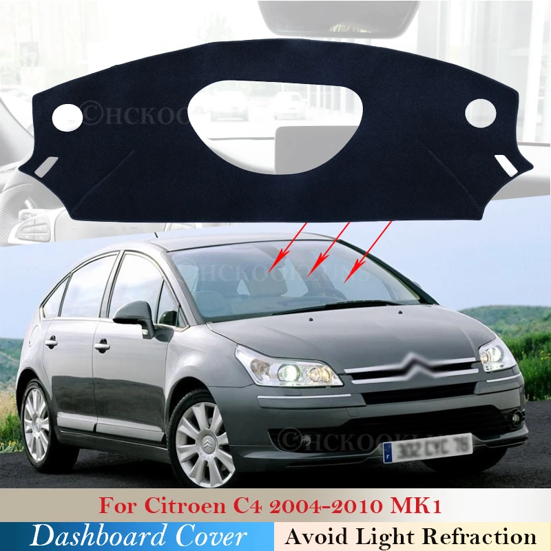

Защитная накладка на приборную панель для Citroen C4 2004 ~ 2010 MK1, аксессуары для приборной панели коврик от солнца 2005 2006 2007 2008 2009