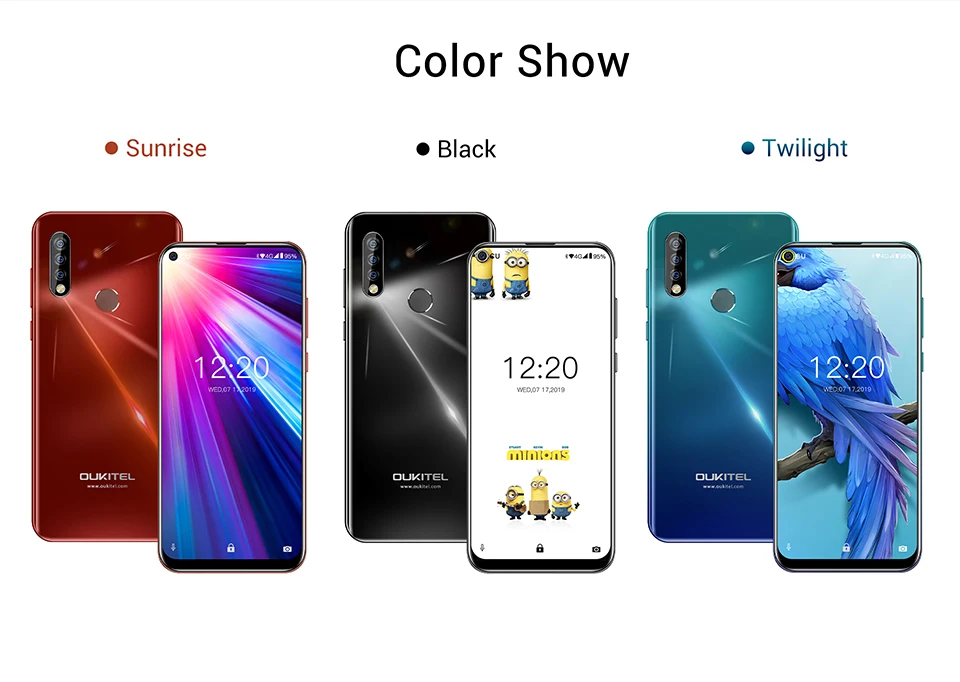 Смартфон OUKITEL C17 6,35 ''с тройной камерой MT6763, четыре ядра, Android 9,0, 3 ГБ, 16 ГБ, распознавание лица, отпечаток пальца, 4G, мобильный телефон, 3900 мА/ч