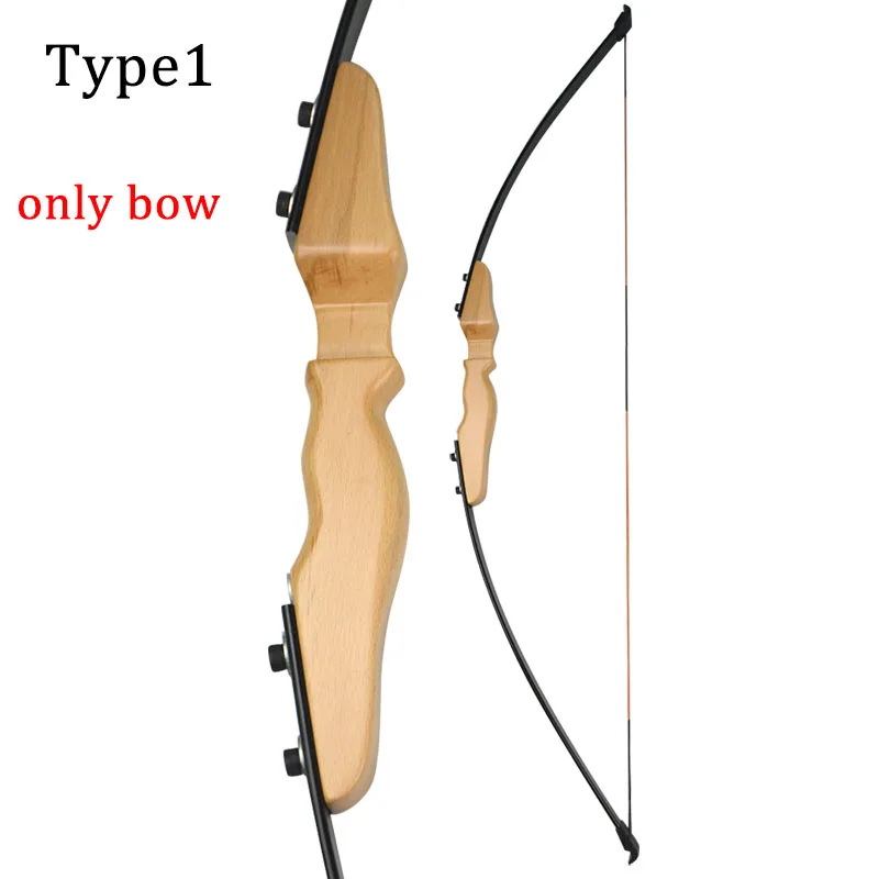 Type1(Only Bow) 40lbs прямой лук 5" Молодежный Начинающий тренировочный Рекурсивный лук 31,5" Стекловолоконный набор стрел для охоты стрельбы из лука - Цвет: Type1(Only Bow)