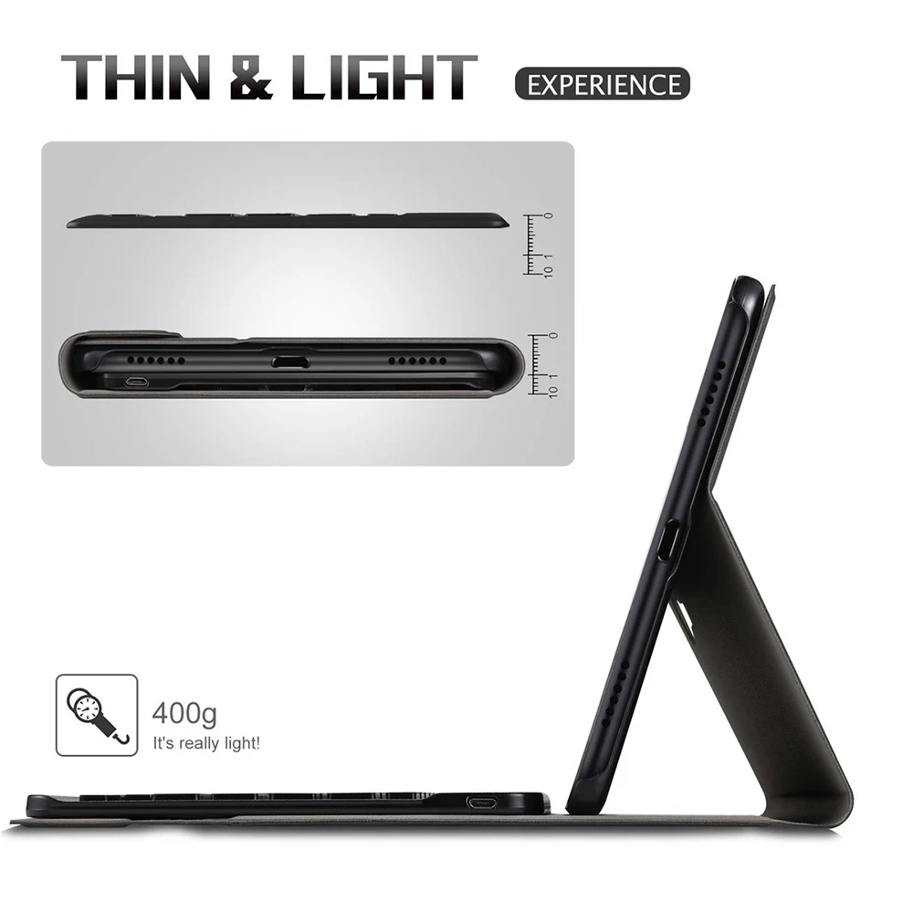 2 в 1, беспроводная итальянская/немецкая клавиатура для samsung Galaxy Tab A2 10,5 T595 T590, планшет с подсветкой, Bluetooth, Клавиатура США, чехол