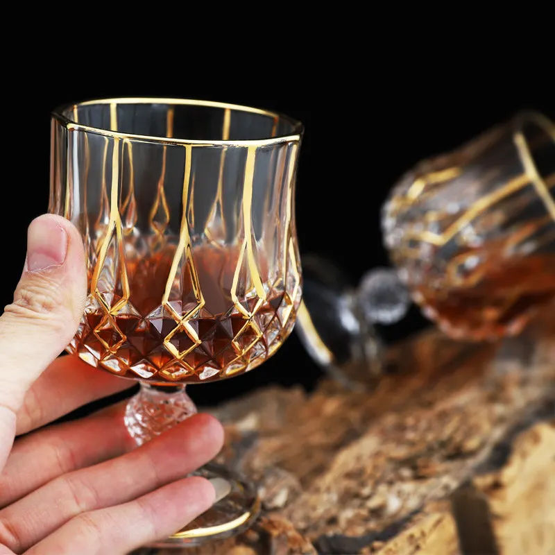 

Crystal Decanter Set With 6 Pcs Old Fashioned Glasses- Lead Free Crystal for Liquor Scotch Bourbon 210303-01