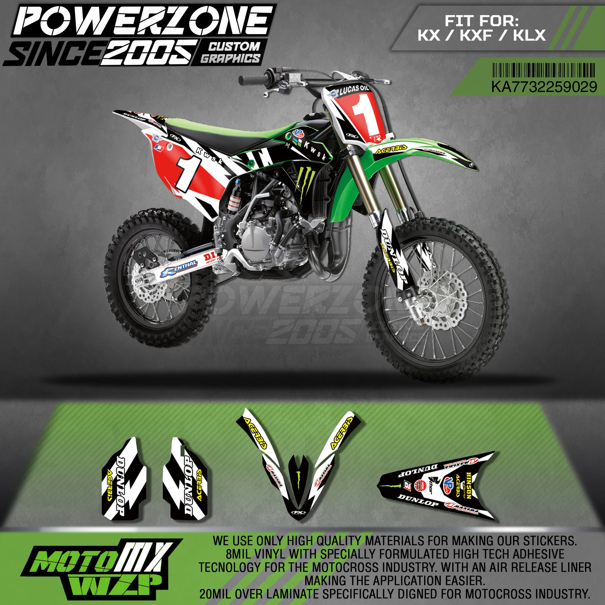 Персонализированные графические наклейки PowerZone Team 3M набор наклеек для Kawasaki