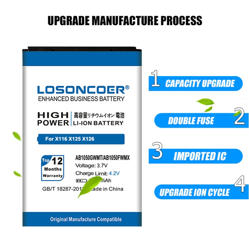 LOSONCOER 2300mAh AB1050GWMT AB1050FWMX для PHILIPS Xenium X125 E255 X128 E103 X126 E106 X116 батарея большой емкости ~ в