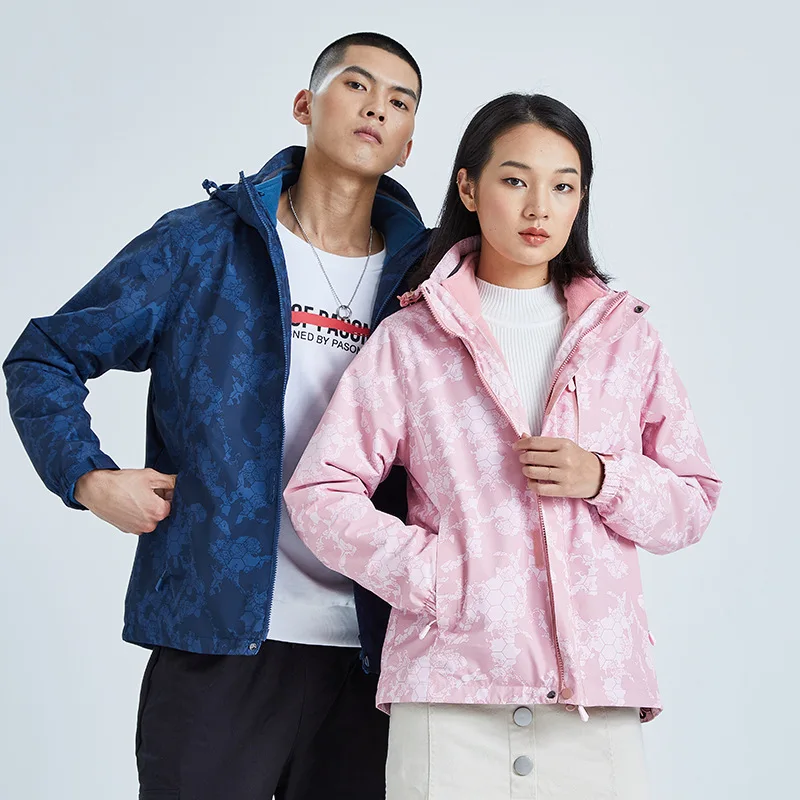 20 Зимняя Новая Стильная мужская куртка три в одном ветрозащитная теплая Женская