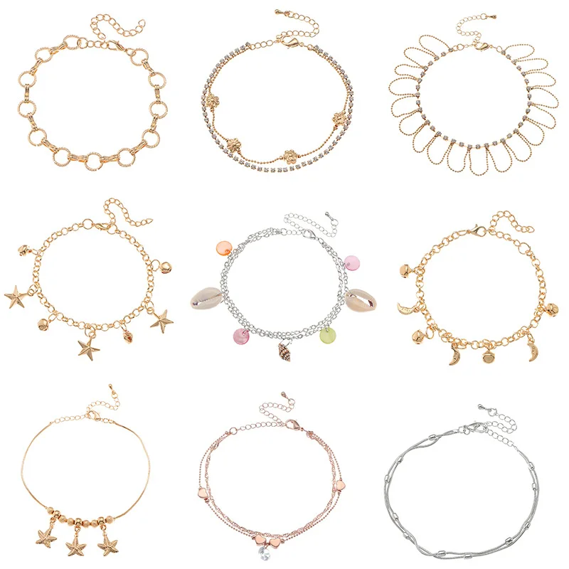 

Women Anklets Barefoot Crochet Sandals Foot Jewelry Leg New Anklets On Foot Ankle Bracelets For Girl Leg Chain Trendy Jewelry