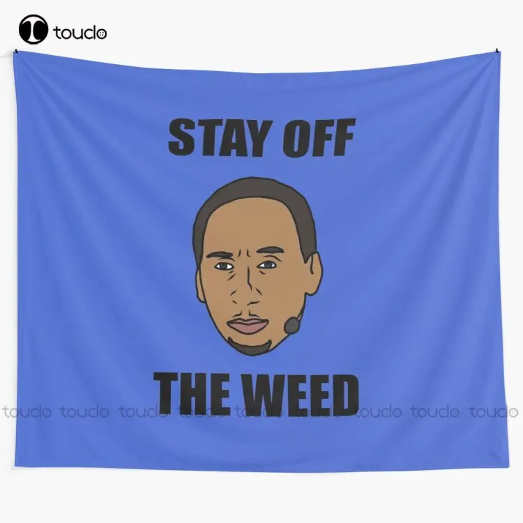 

Stephen A. Smith "Stay Off The Weed" Tapestry Horizontal Tapestry Wall Hangings Blanket Tapestry Bedroom Bedspread Decoration