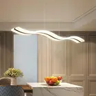 Современная светодиодная подвесная люстра с волной, светильник с дистанционным управлением и затемнением, освещение для столовой, кухни, лофта, дома