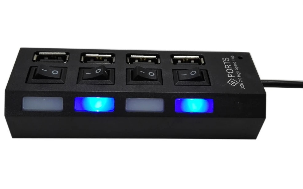 

New High Speed Thin Slim 4 Ports USB 2.0 Hub USB Hub With Cable For Laptop PC Computer Wholesales Black/White