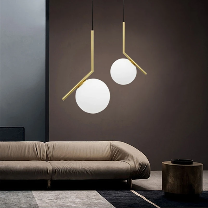 Современный светодиодный подвесной светильник железная стеклянная