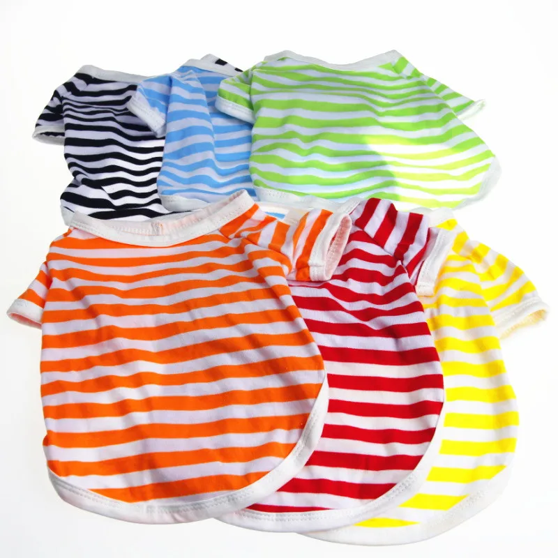 Hoomall 1 шт. цветная полосатая одежда для собак летний хлопковый жилет плюшевой