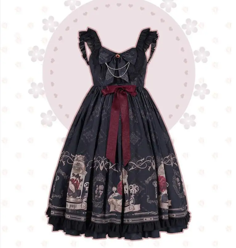 

NONSAR Nightingale And Rose Llolita Dress Jsk Original Lolita Sleeveless Of Western Style Genuine Good Sling Dress