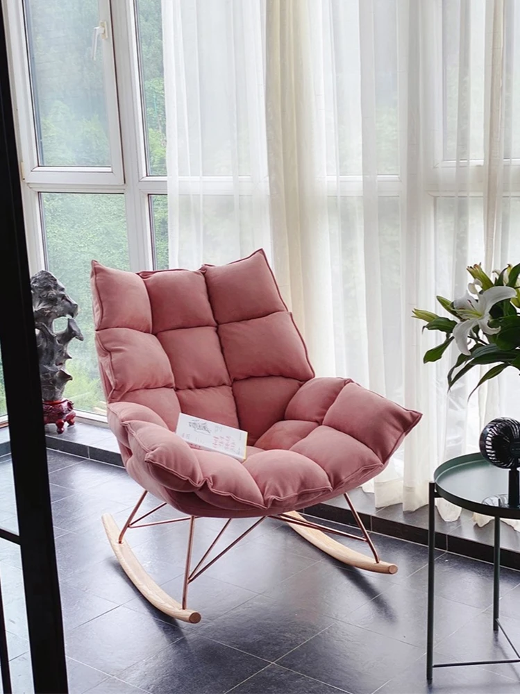 

Lazy Sofa Balcony Lying Rocking Chair Lunch Break Leisure Recliner Internet Celebrity Bedroom Light Luxury Single Seat Chair