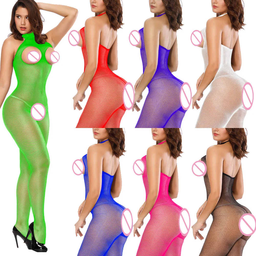 Женское кружевное соблазнительное нижнее белье в сеточку с открытой спиной