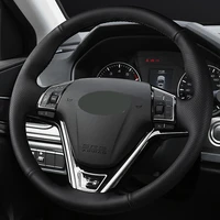 diy black faux leather car steering wheel cover for great wall haval new hover h6 hover h1 tiguan non slip and comfortable