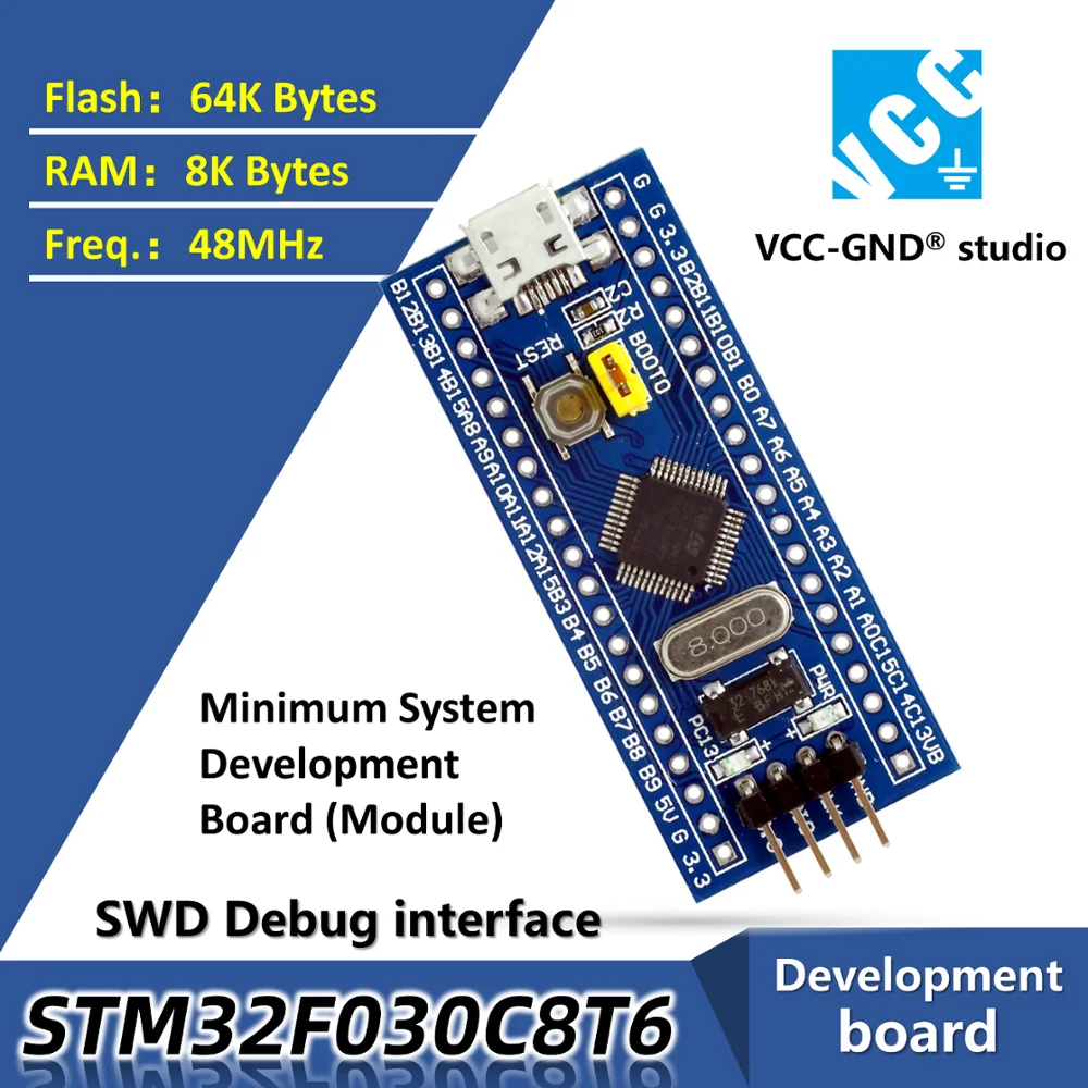 STM32F030C8T6 STM32F030C8 dev плата core demo минимальная системная модуль ST STM32 ARM cortex