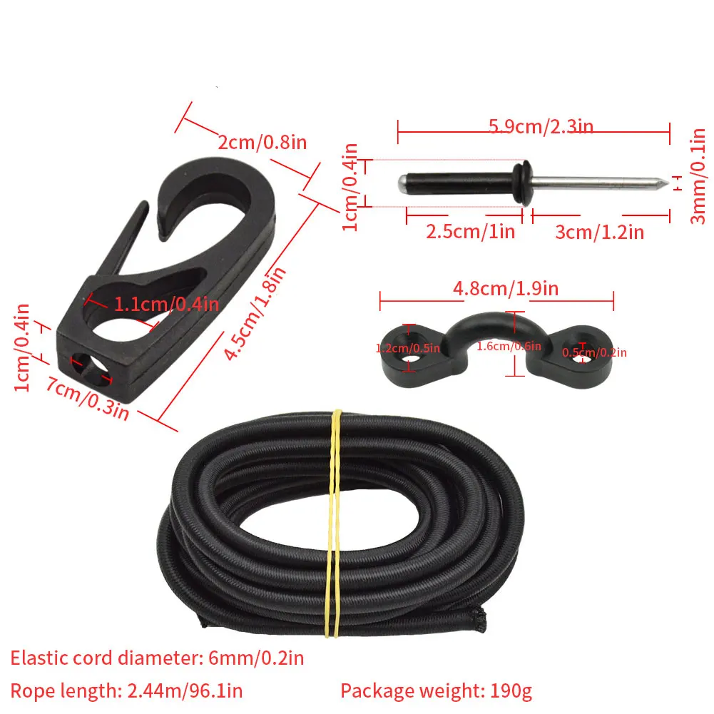 

Kayak Elastic Rope Band Rigging C Type Rivet Screws For Canoe Kayak Replace Yacht Outdoor Sports Props Kayak Elastic Rope