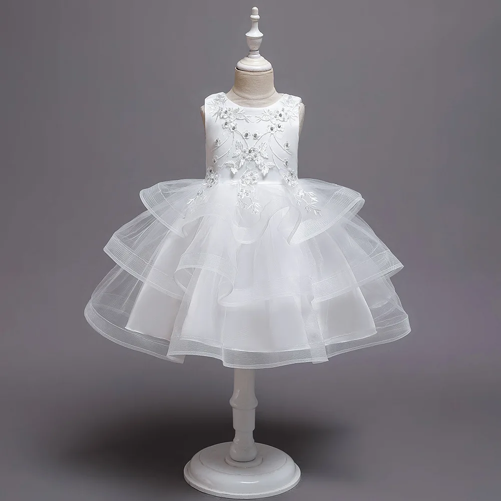 Children Party Clothing Toddler White Hot Pink Purple Kids Holiday Dress Princess Wedding Girls Short Evening Dresses | Детская одежда