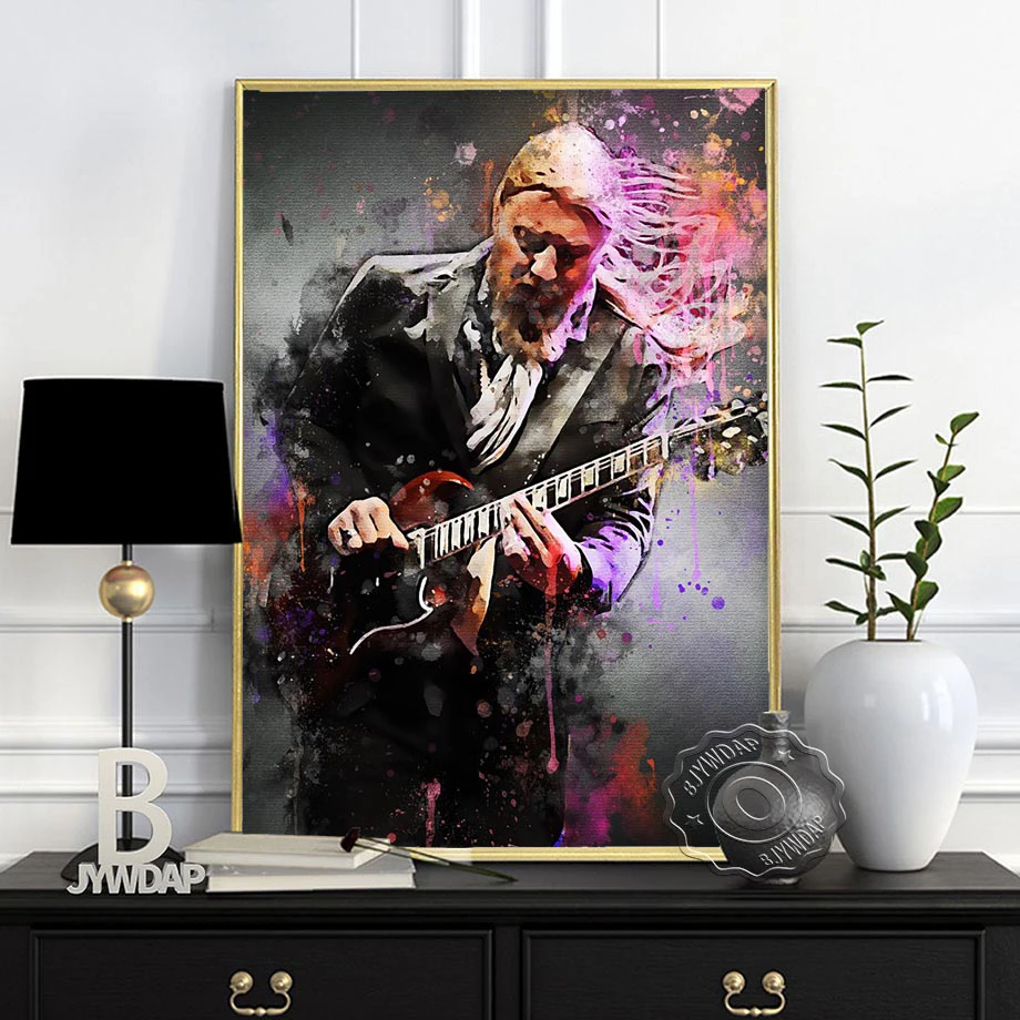

Rock Star Neo-Expressionism Poster, Elmore James Is A Guitaris David Bowie Is Guitar Art Paints, Fashion Singer Home Wall Decor