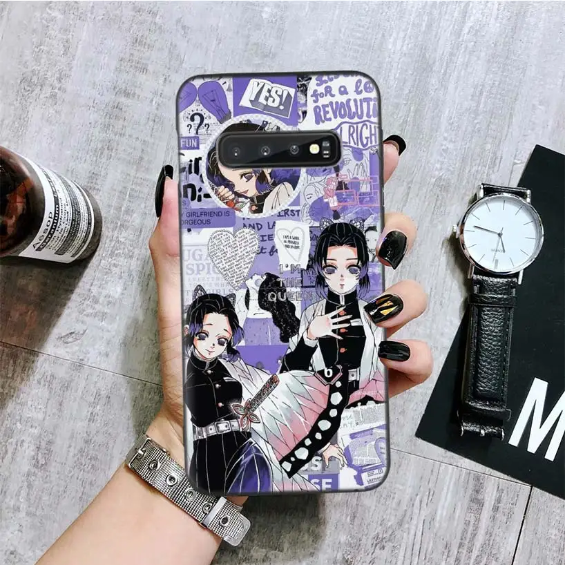 

Demon Slayer Kimetsu No Yaiba Black Soft Phone Case For Samsung Galaxy A51 A71 S10 S20 S9 S8 A50 A70 A40 Note 10 9 8 Plus + Coqu