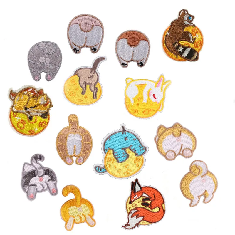 Новое поступление Мультяшные животные милые вышитые нашивки железные наклейки