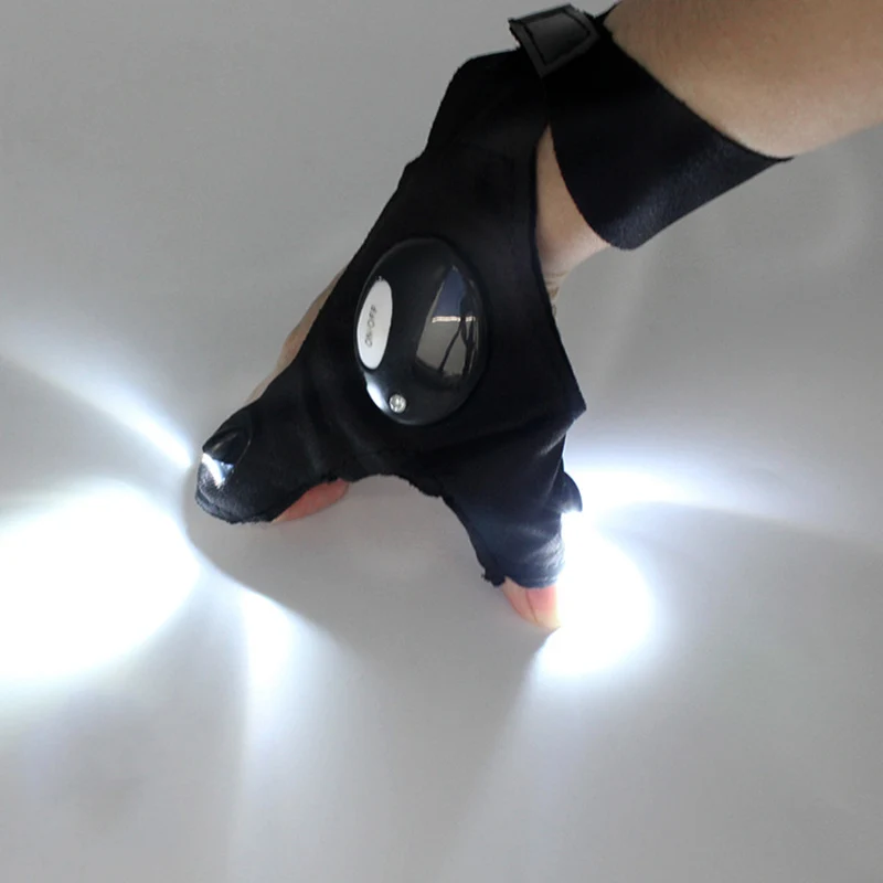 

Fishing Gloves with LED Light Flashlight Torch Breathable Outdoor Camping Hiking Tool J8