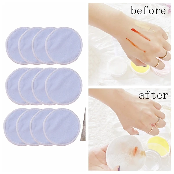 

Многоразовый бамбуковый подушечки для снятия макияжа 12 шт./упак. моющиеся патронов для чистки лица и глаз хлопок Make Up для удаления инструмен...