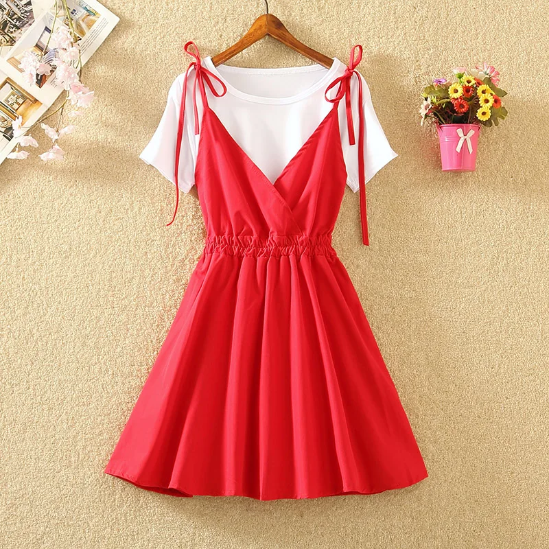 

Mini Dress Suits For 2021 Summer New Style Clothes Women Fashion Beach Lolita Suspender Strap Jumpsuit Shirt Tops Party Club