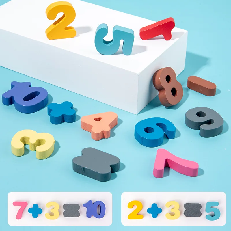 

Kids Toys Educational Montessori Toys Wooden Math Board Shape Number Puzzle Stacking Counting Fishing Learning Toy For Preschool