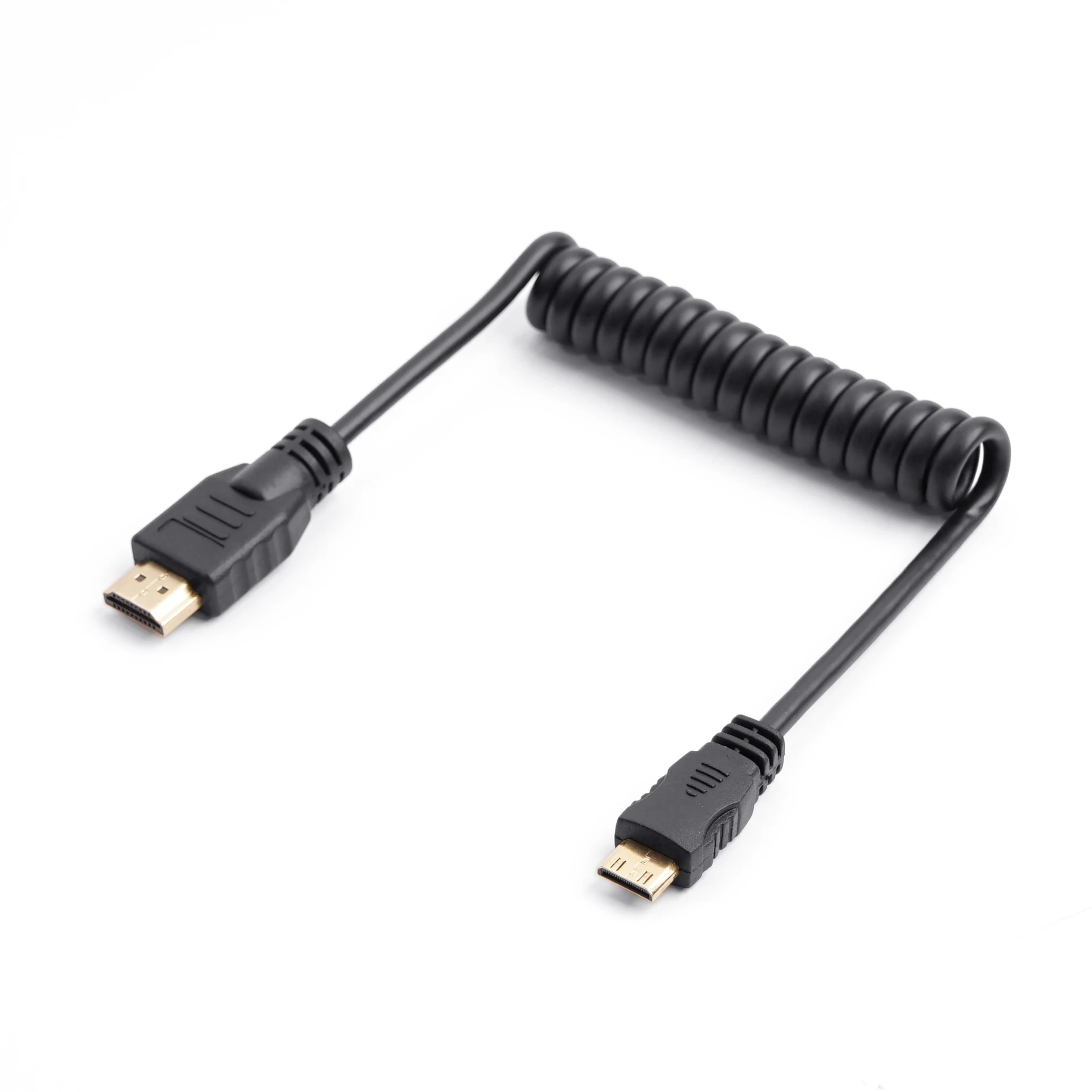 MiniMicro к HDMI-совместимый цифровой однообъективный зеркальный кабель 4K HD пружинный